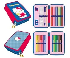 Hello Kitty Mėlynos spalvos pieštukinė su 2 skyriais