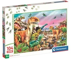 Clementoni Dėlionė 104 vnt. - Dinozaurų žemė