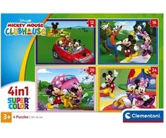 Dėlionė Clementoni CLE puzzle 4w1 SuperKolor MickeyMouse Clubho.21755
