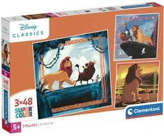 Clementoni Dėlionė 3x48 vnt. - Liūtas karalius