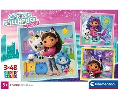 Clementoni Dėlionė 3x48 vnt. - Gabby's Dollhouse