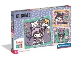 Dėlionė Clementoni CLE puzzle 3x48 Square Kuromi 25027