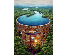 Clementoni Dėlionė 1000 vnt. - Biblioteka