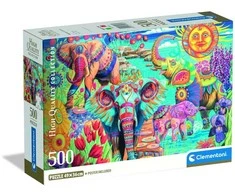 Clementoni Dėlionė 500 vnt. - Dramblių karnavalas