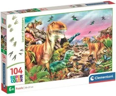 Clementoni Dėlionė 104 vnt. - Dinozaurų žemė