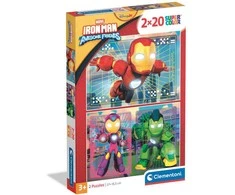Clementoni Dėlionė 2x20 vnt. - Iron Man Awesome Friends