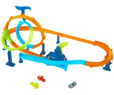 Mattel HOT WHEELS STUNT TRACKS rinkinys – Dvigubos kilpos iššūkis (JHK73)