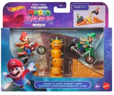 Dėlionė Mattel Hot Wheels Super Mario Galaxy Desert Jump Mario &amp; Luigi pack 2 figures