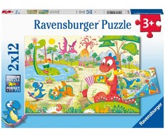 RAVENSBURGER Dėlionė dėlionė Mano dino draugai, 2x12 det., 05246 2