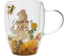 Widdop Co Disney Princess Belle floral decorative glass mug