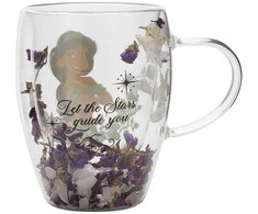 Widdop Co Disney Princess Jasmine floral decorative glass mug