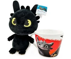 Dreamworks Animation How to Train Your Dragon Toothless Mug + plush toy 18cm