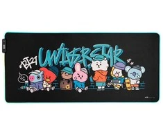 BT21 - žaidimų / stalo kilimėlis XXL su LED apšvietimu (90 x 40 cm)