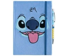 „Disney Stitch“ – pliušinis užrašų knygelė A5 formatu + žibintuvėlis-tušinukas iš tropikų kolekcijos