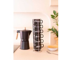 Friends Draugai - Keraminių puodelių rinkinys su stovu 150ml 6 vnt.