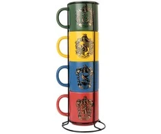 Harry Potter Haris Poteris - Rinkinys keraminiai puodeliai su stovu 300 ml 4 vnt. Hogvartso namai