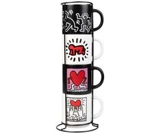 Other Brand Keith Haring - Set of 4 ceramic mugs with stand 300 ml