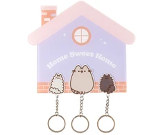 Pusheen magnetinė raktų kabykla su 3 pakabukais