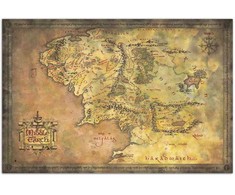 Plakatas ERIK The Lord of the Rings Map of Middle-earth poster