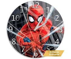 Ert Group Sieninis laikrodis Reloj de Pared Brillo Spiderman 001 Marvel Negro