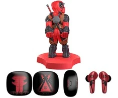 Exquisite Gaming Marvel Deadpool Wireless Headphones &amp; mini cable guy
