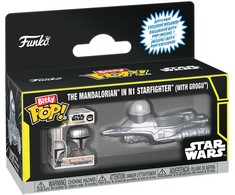 Funko Bitty POP figure Ride Star Wars The Mandalorian In N1 Starfighter With Grogu