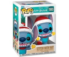 FUNKO POP! Vinilinė figūrėlė: Disney Lilo &amp; Stitch - Stitch su Kalėdų Senelio kepure, 9 cm