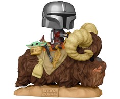 Funko Pop Deluxe Star Wars figūrėlė - Mando ant Bantha su Vaiku krepšyje žaislinė figūrėlė (17,1 cm)
