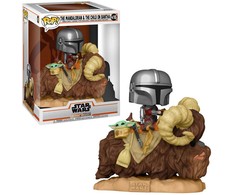 Figūrėlė Funko Pop Deluxe Star Wars - Mando on Bantha with Child in Bag Toy Figure (17.1 cm)