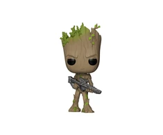 FUNKO POP! Vinilinė figūrėlė: Marvel: Avengers Infinity War - Groot with Gun, 9 cm