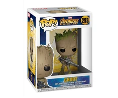 FUNKO POP! Vinilinė figūrėlė: Marvel: Avengers Infinity War - Groot with Gun, 9 cm