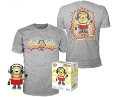 Funko Set figure POP &amp; Tee Minions Roller Skating Stuart Metallic Exclusive XL