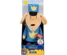 Jakks Pacific „Dream Works Dog Man“ interaktyvus pliušinis žaislas su cyptelinčiu šunimi policininku 26 cm
