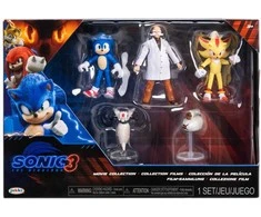Jakks Pacific „Sonic 3 The Hedgehog“ 5 dalių figūrėlių rinkinys, skirtas filmų kolekcijai (3+)