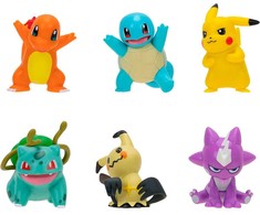 Jazwares Pokémon rinkinys iš 6 figūrėlių BATTLE READY MULTI-PACK Pikachu, Mimikyu, Toxel..