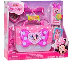 Aptel Disney Rinkinys Didelė perlinė rankinė kelioninė krepšys interaktyvus išmanusis telefonas + priedai 7 dalys Minnie Mouse