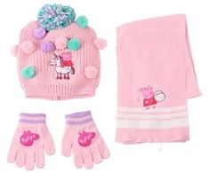 CERDÁ Peppa Pig winter set snood hat gloves