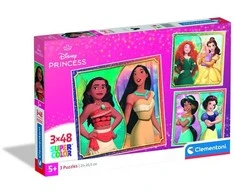 Clementoni Dėlionė 3x48 vnt. - Princesės
