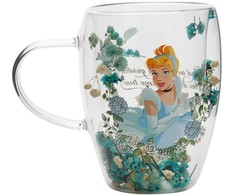 Widdop Co Disney Princess Cinderella floral decorative glass mug