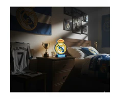 KIDS Lampka Lampa Nocna Z Budzikiem Laikrodis Data Žadintuvas Ekran Lcd / Real Madryt / Rm00003
