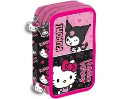 Manenti Hello Kitty &amp; Kuromi triple pencil case