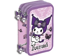 Manenti Hello Kitty Kuromi Violetinė triple pencil case