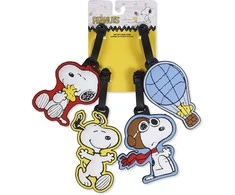 Peers Hardy Peanuts Snoopy set of 4 luggage labels