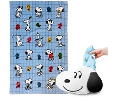 Puckator Peanuts Snoopy &amp; Woodstock 2-in-1 pillow and travel blanket