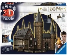 Dėlionė „Ravensburger“ 3D galvosūkis – Haris Poteris: Hogvartso pilis – Didžioji salė (naktinis leidimas)