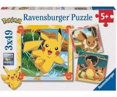 Ravensburger Dėlionė 3x49 vnt. - Pokémonai