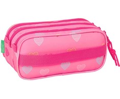 Safta Benetton Heart triple pencil case
