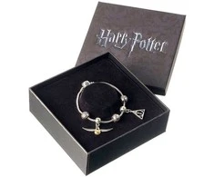 The Carat Shop Harry Potter Deathly Hallows Snitch 3 Spellbeads sidabrinis charm bracelet