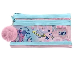 KIDS Rinkinys Akcesoriów Szkolnych 5w1 Lilo I Stitch Penalas Ołówek Linijka Gumka / St00144