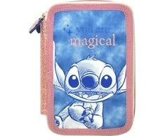 Piórnik Penalas Dviejų skyrių pieštukų dėklas „Stitch“ su priedais